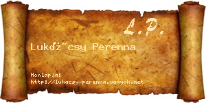 Lukácsy Perenna névjegykártya